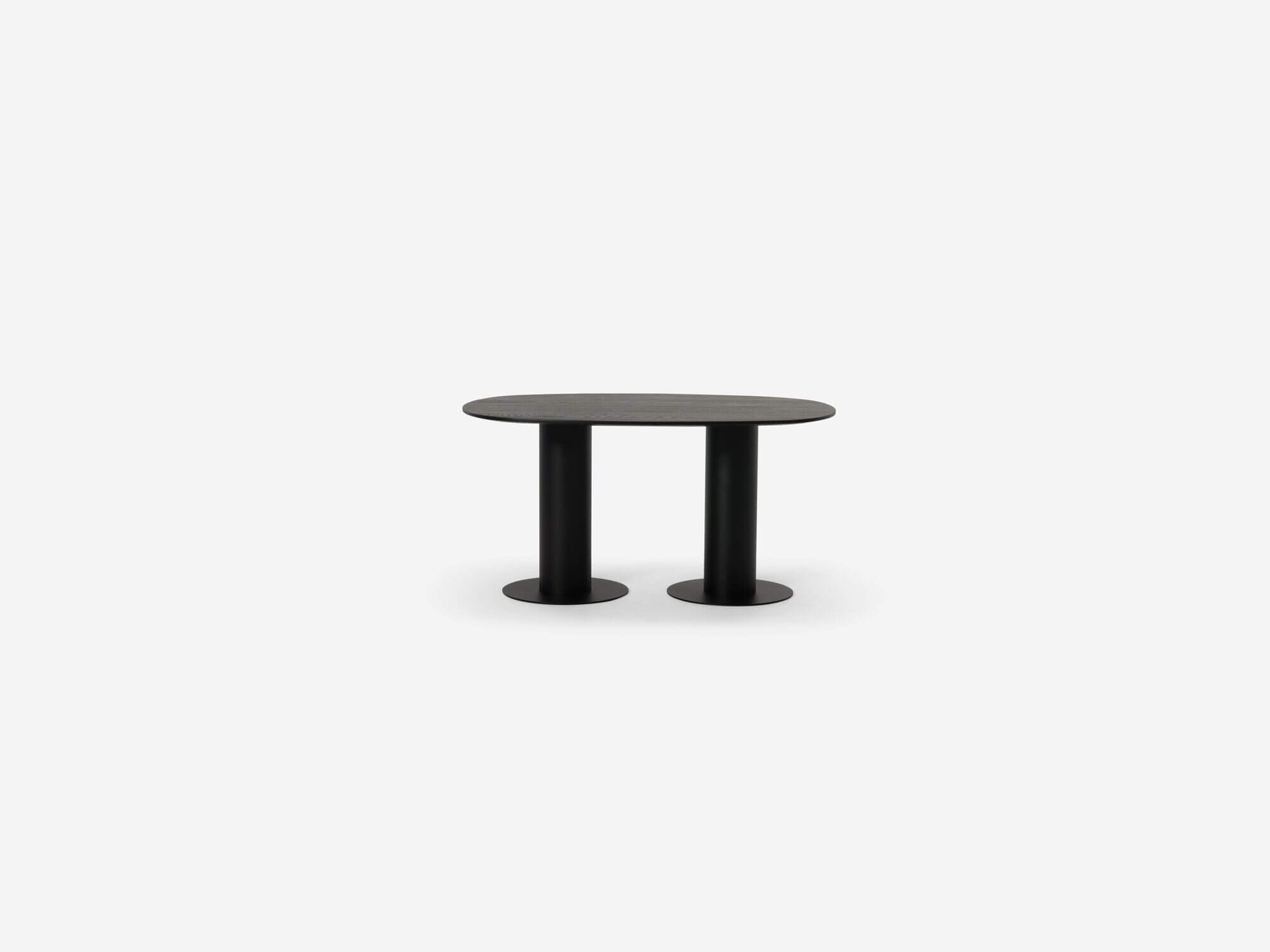 Extra small black dining table front view